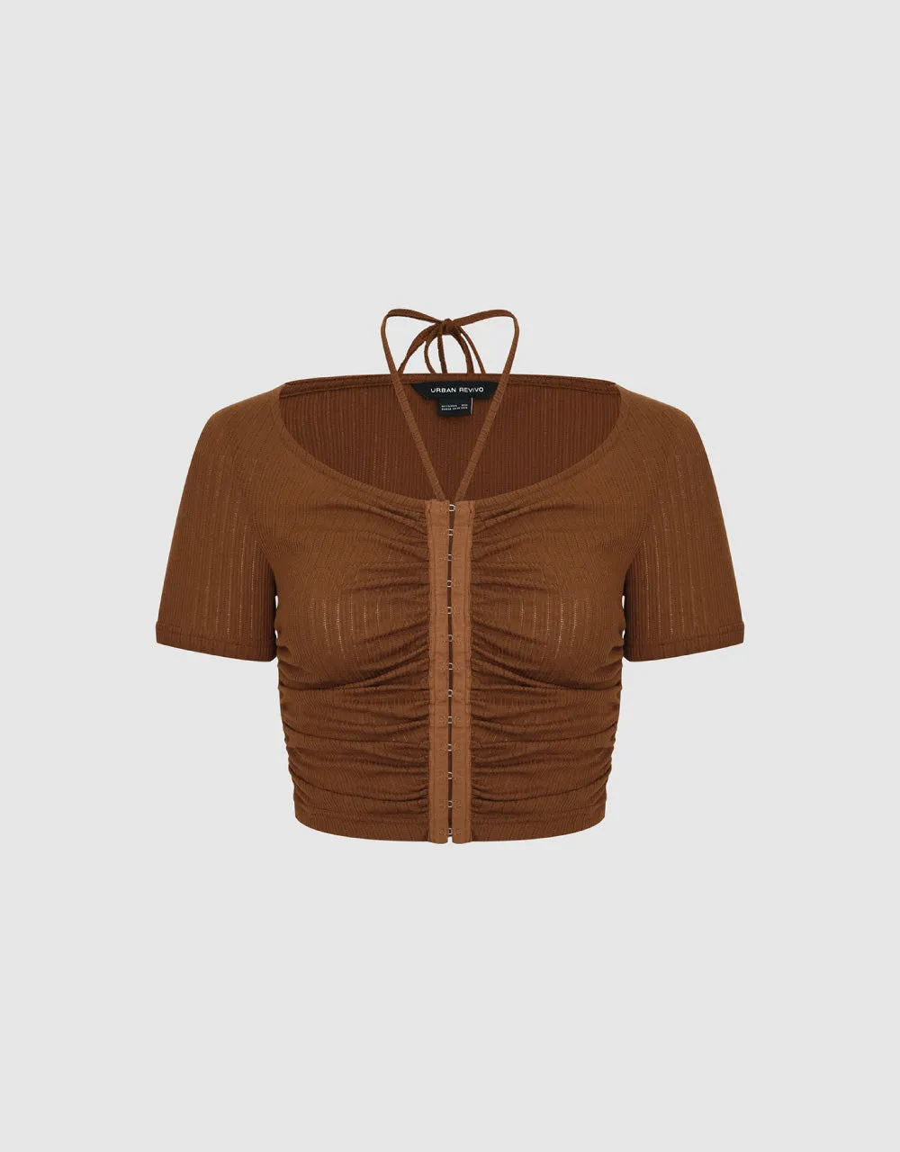 Ruched U Neck Skinny T-Shirt sold by Urban Revivo product image thumbnail 5