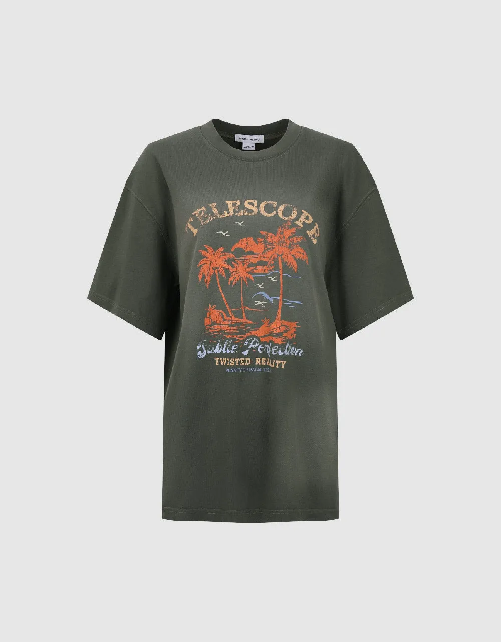 Printed Crew Neck Loose T-Shirt sold by Urban Revivo product image thumbnail 2