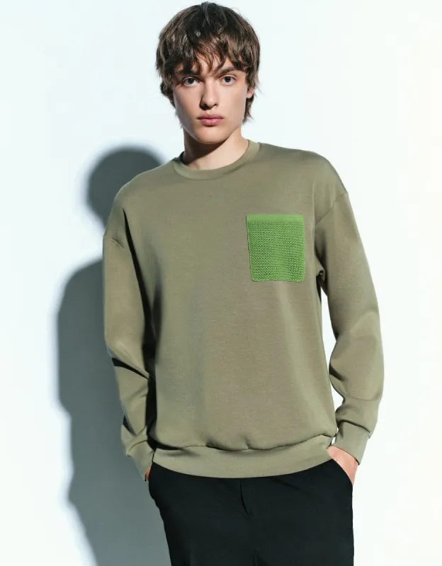 Pocket Detail Knitted Sweatshirt sold by Urban Revivo