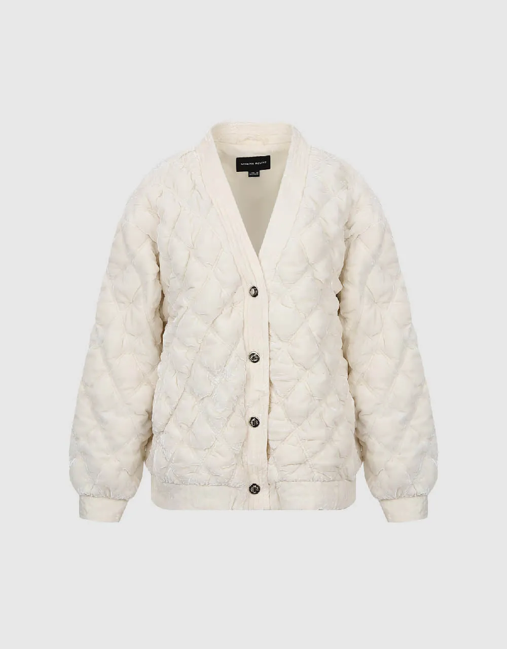 Embossed V-Neck Down Jacket sold by Urban Revivo product image thumbnail 2
