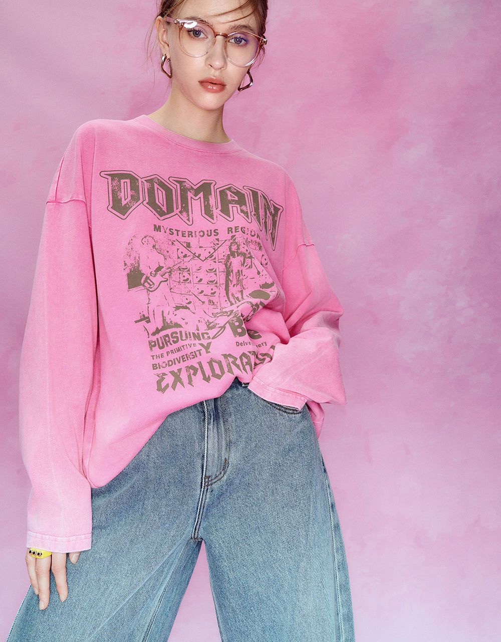 Printed Crew Neck Loose T-Shirt sold by Urban Revivo product image thumbnail 3