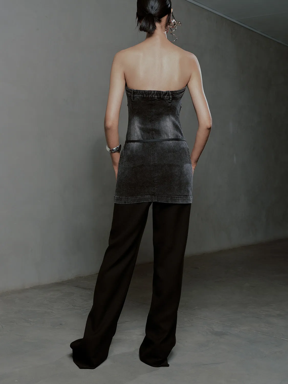 Skater Denim Tube Dress sold by Urban Revivo product image thumbnail 4