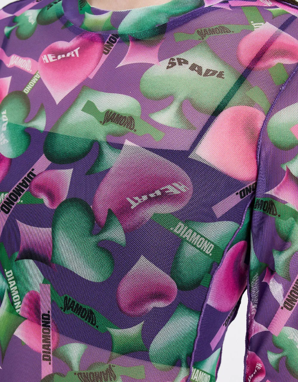 Heart Print Mesh Top sold by Urban Revivo product image thumbnail 3