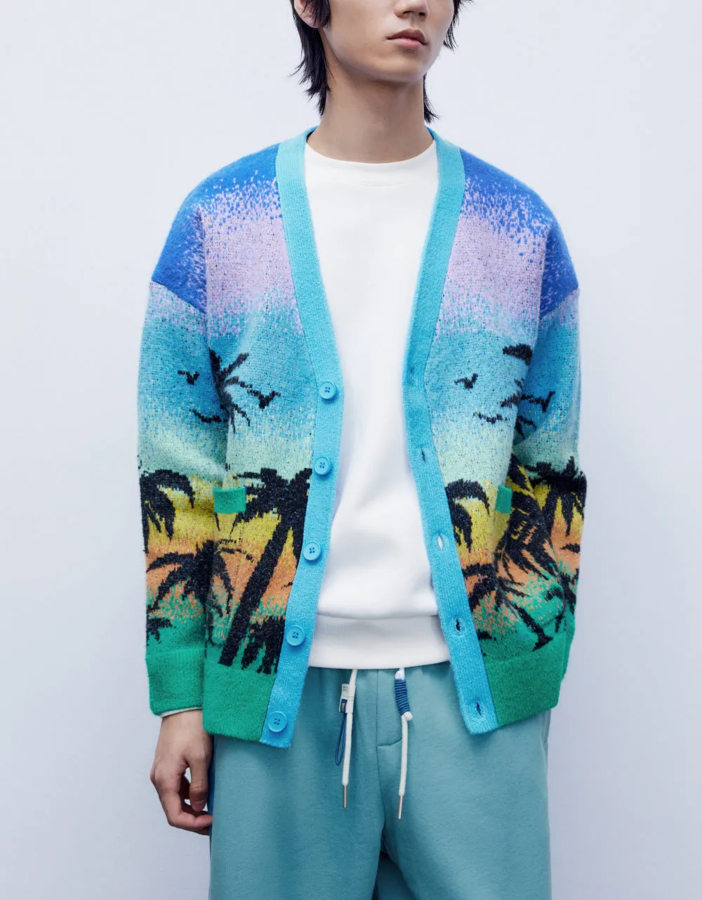 Tropical Pattern Knitted Cardigan sold by Urban Revivo product image thumbnail 2
