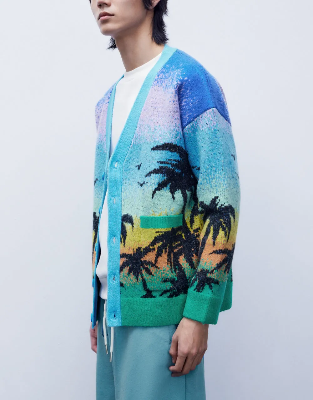Tropical Pattern Knitted Cardigan sold by Urban Revivo product image thumbnail 3