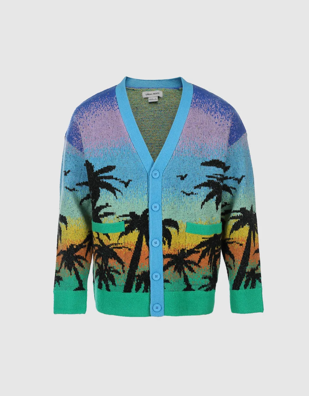 Tropical Pattern Knitted Cardigan sold by Urban Revivo