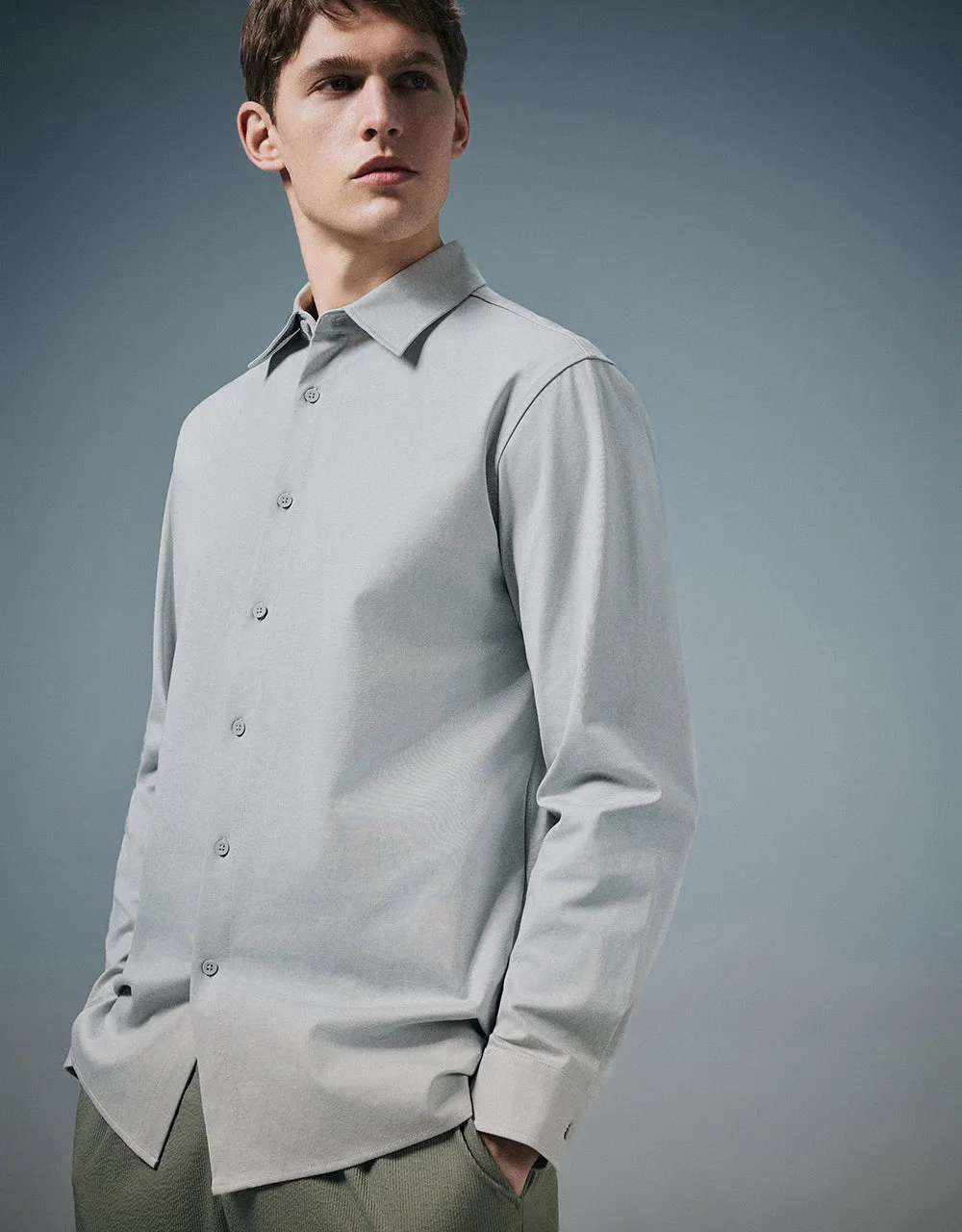 Button Up Straight Knitted Shirt sold by Urban Revivo product image thumbnail 3