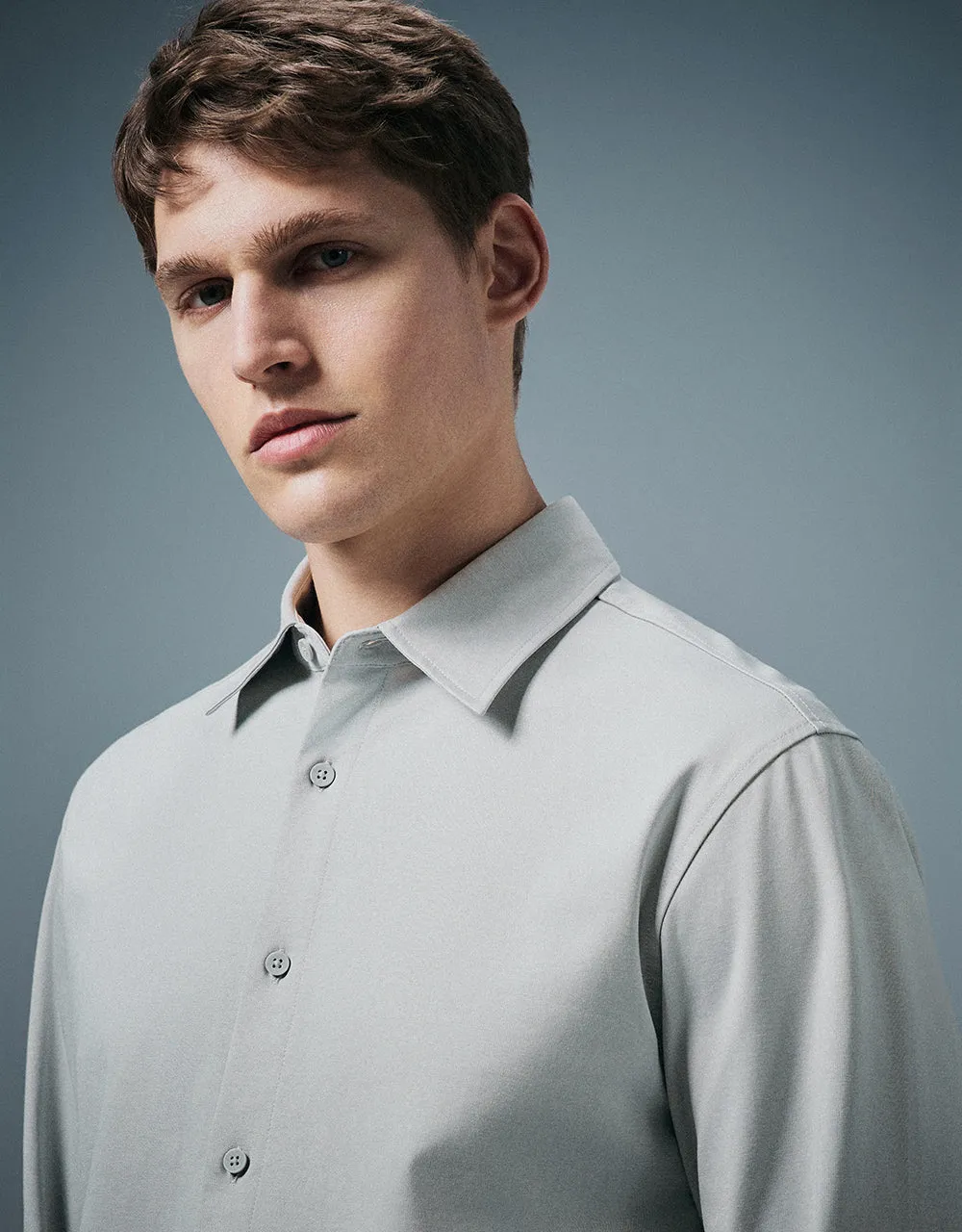 Button Up Straight Knitted Shirt sold by Urban Revivo product image thumbnail 4