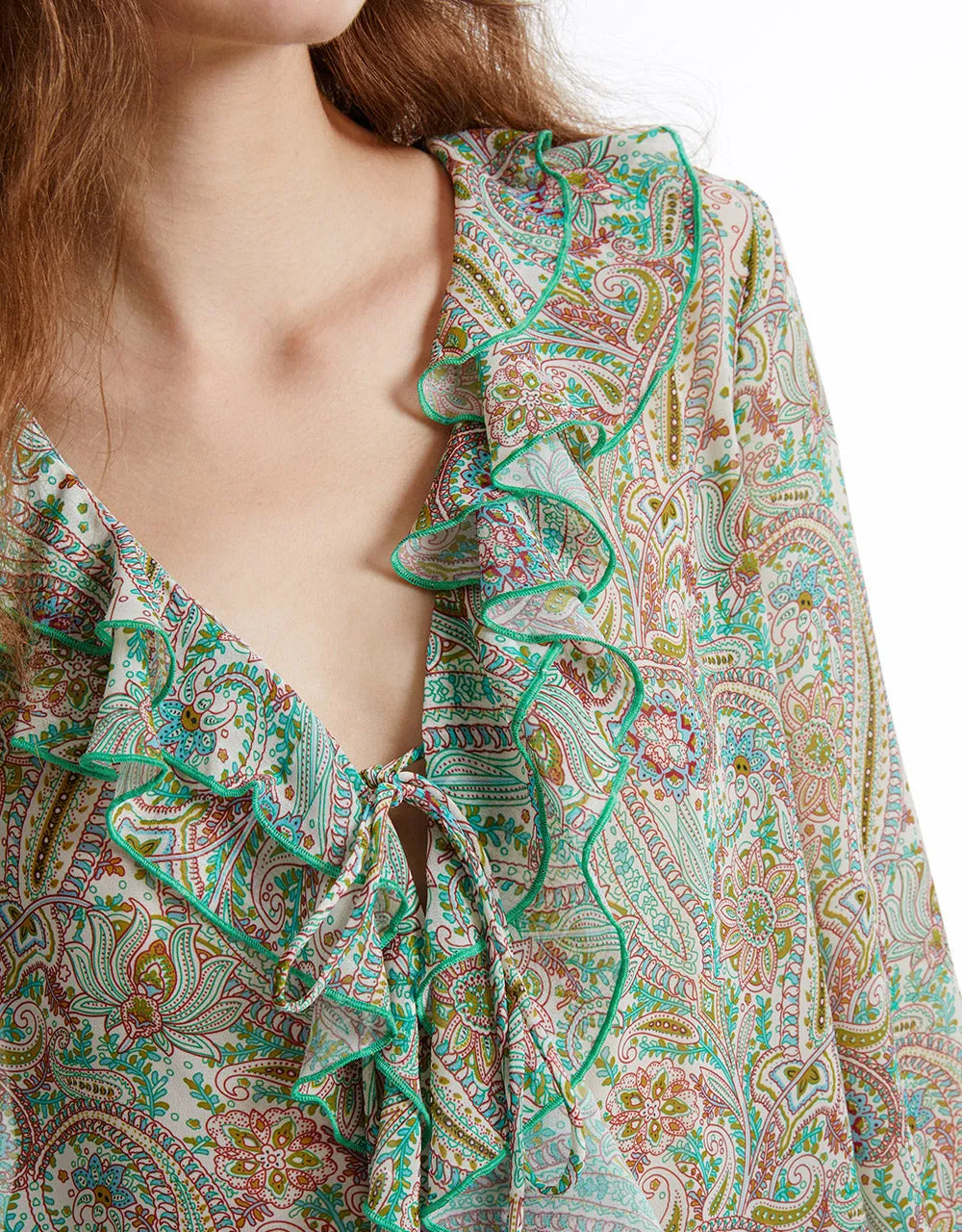 Paisley Print Ruffled Shirt sold by Urban Revivo product image thumbnail 3