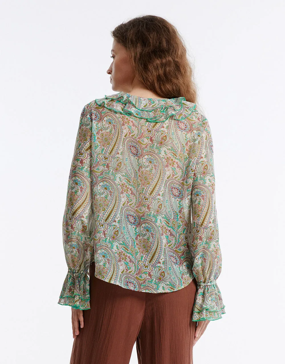 Paisley Print Ruffled Shirt sold by Urban Revivo product image thumbnail 4