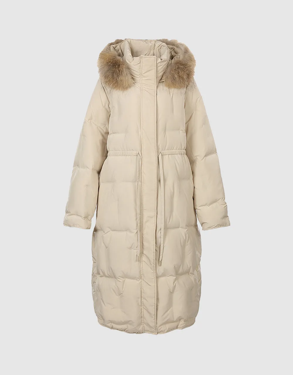 Gathered Waist Hooded Down Jacket sold by Urban Revivo