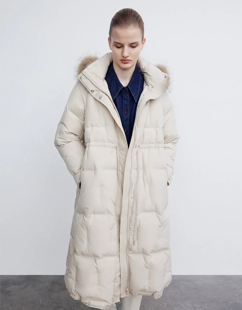 Gathered Waist Hooded Down Jacket sold by Urban Revivo product image thumbnail 5