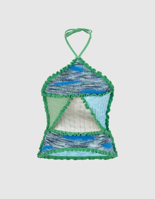 Halter Neck Knitted Tank Top sold by Urban Revivo