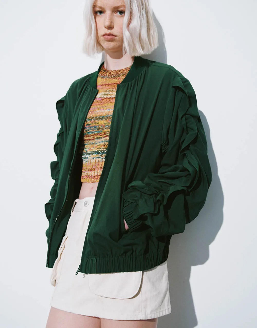 Zipper Front Butterfly Sleeve Jacket sold by Urban Revivo product image thumbnail 3