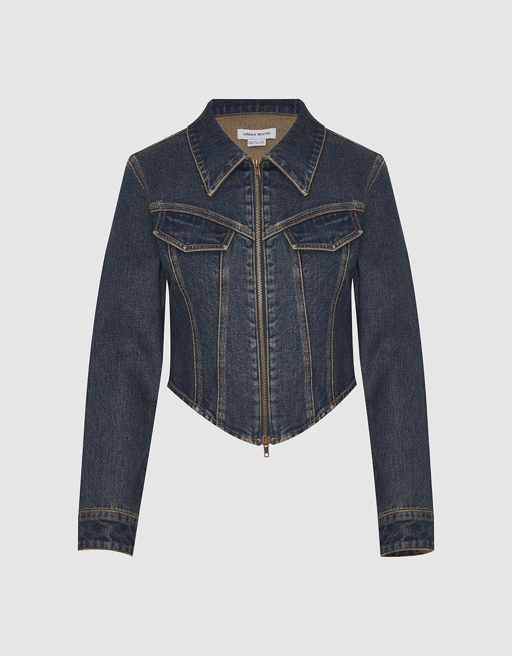 Zipper Front Denim Shirt sold by Urban Revivo product image thumbnail 2