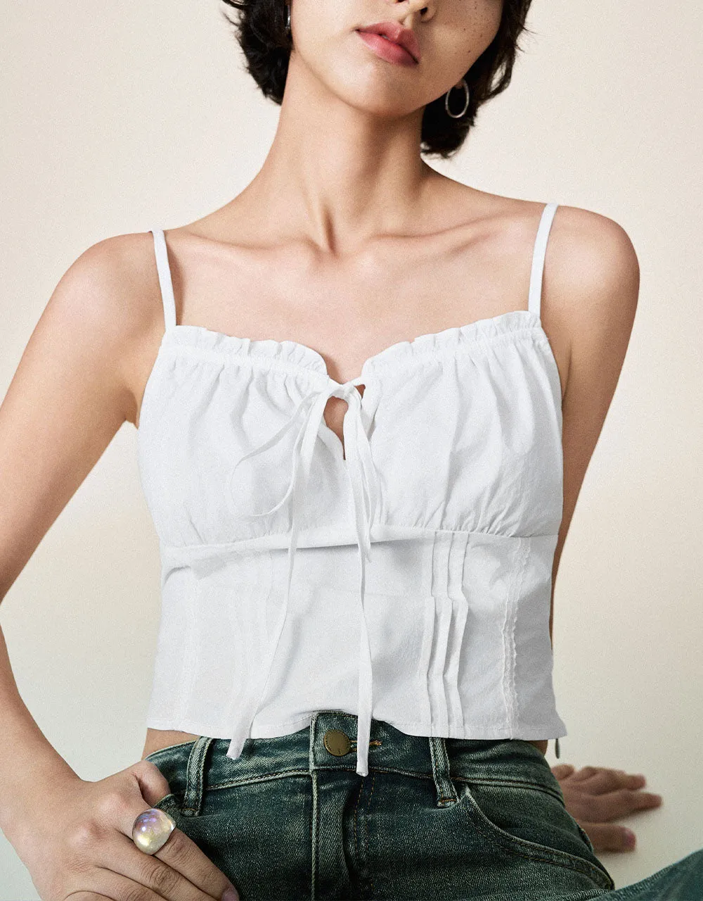 Tie Front Cami Top sold by Urban Revivo product image thumbnail 4