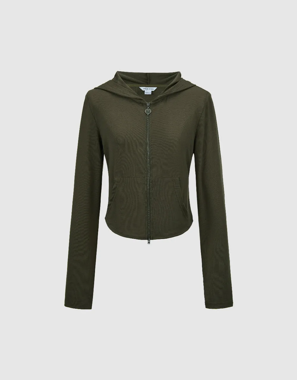 Zipper Front Hooded Knitted Jacket sold by Urban Revivo product image thumbnail 2