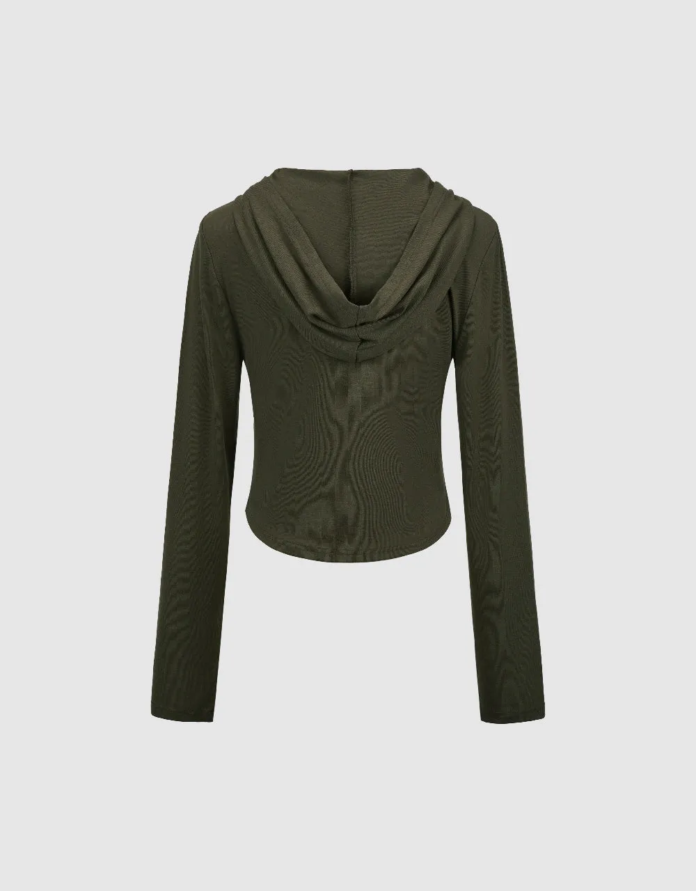 Zipper Front Hooded Knitted Jacket sold by Urban Revivo product image thumbnail 5