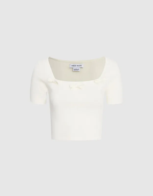 Tie Front Fitted Tee sold by Urban Revivo