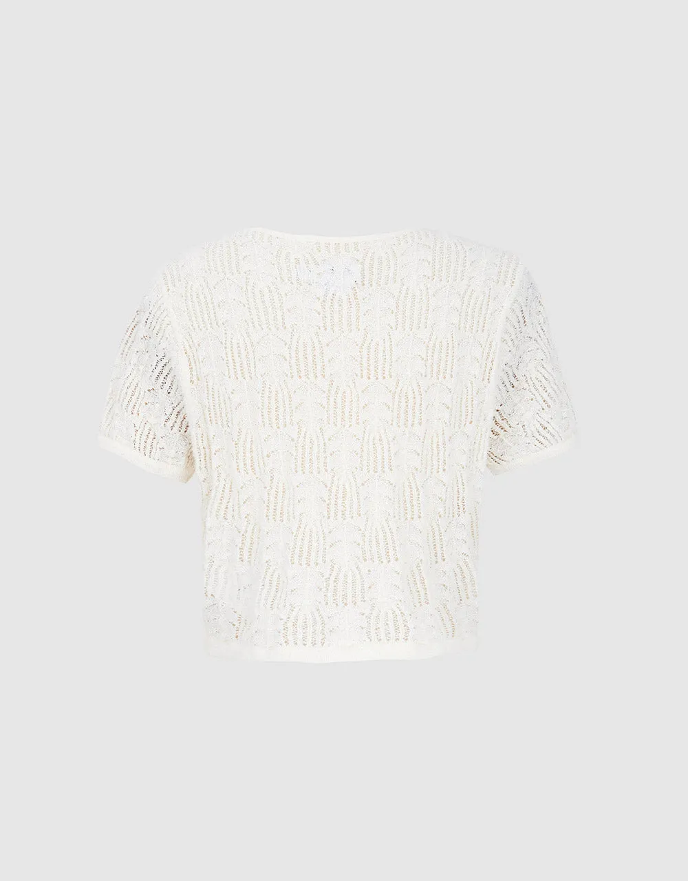 Pointelle Short Sleeve Cardigan sold by Urban Revivo product image thumbnail 4