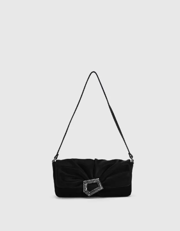 Square Buckle Vegan Leather Shoulder Bag sold by Urban Revivo