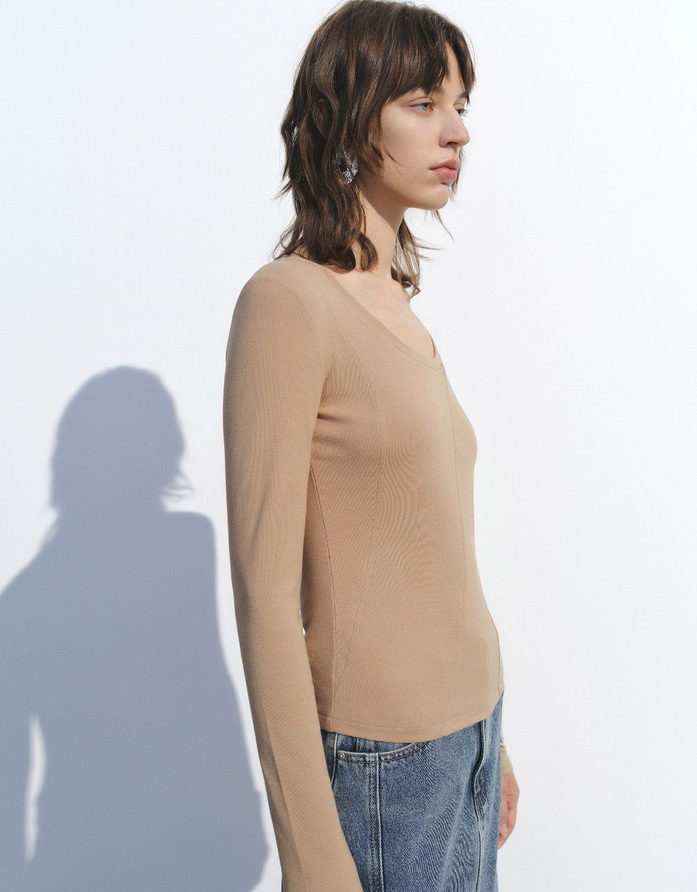 Knitted Skinny T-Shirt sold by Urban Revivo product image thumbnail 3