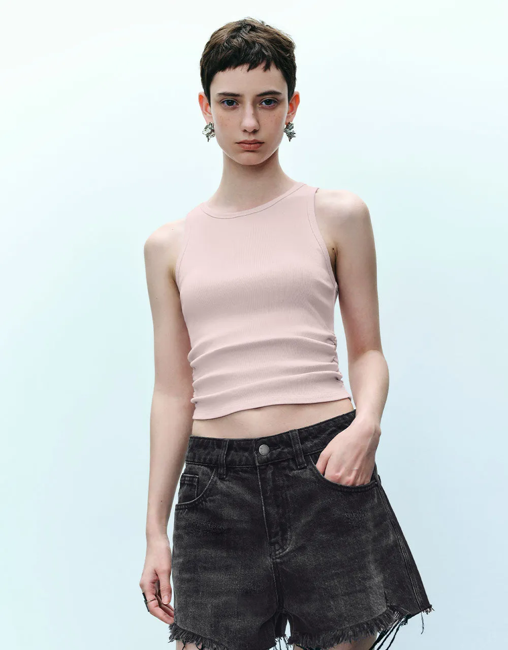 Crew Neck Knitted Tank Top sold by Urban Revivo