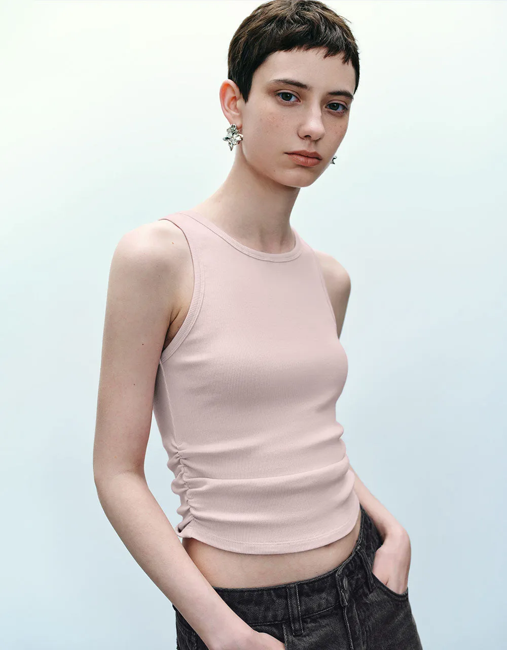 Crew Neck Knitted Tank Top sold by Urban Revivo product image thumbnail 3