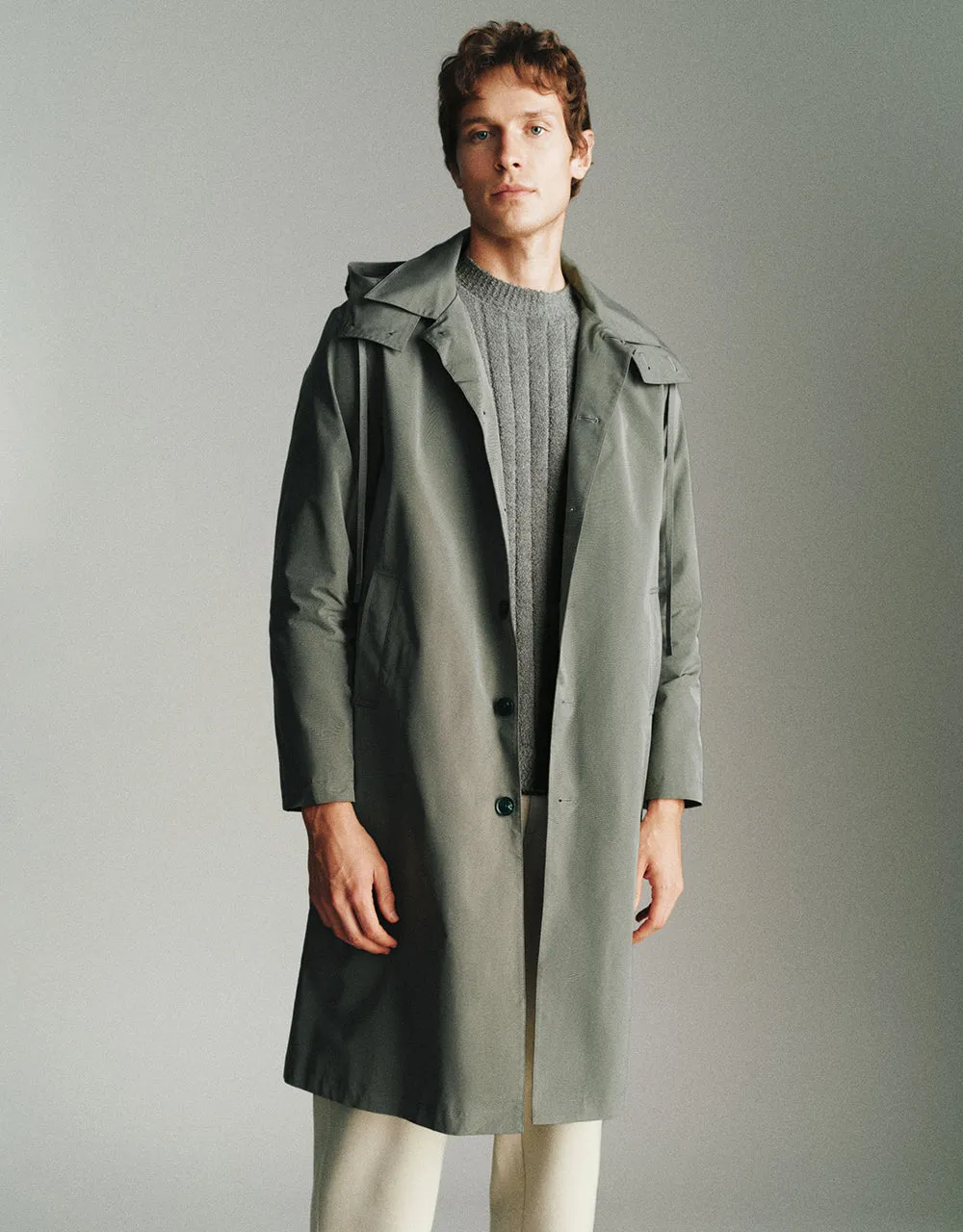 Button Up Hooded Trench Coat sold by Urban Revivo product image thumbnail 3