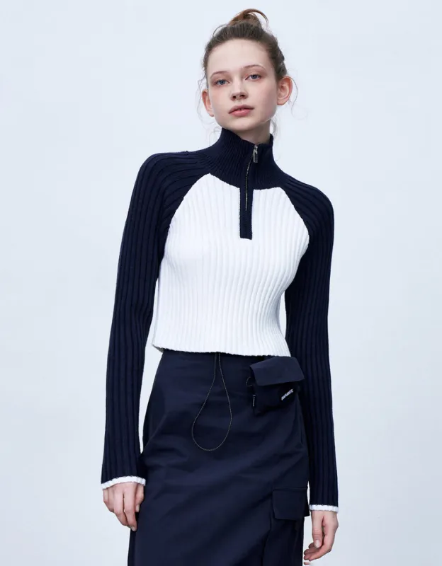 Contrast Color Polo Sweater sold by Urban Revivo