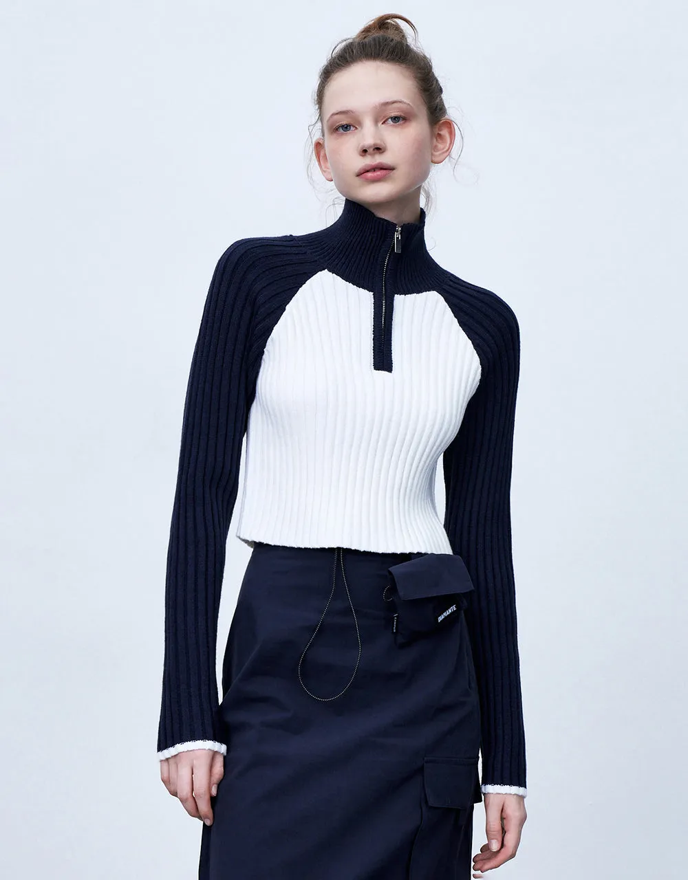 Contrast Color Polo Sweater sold by Urban Revivo
