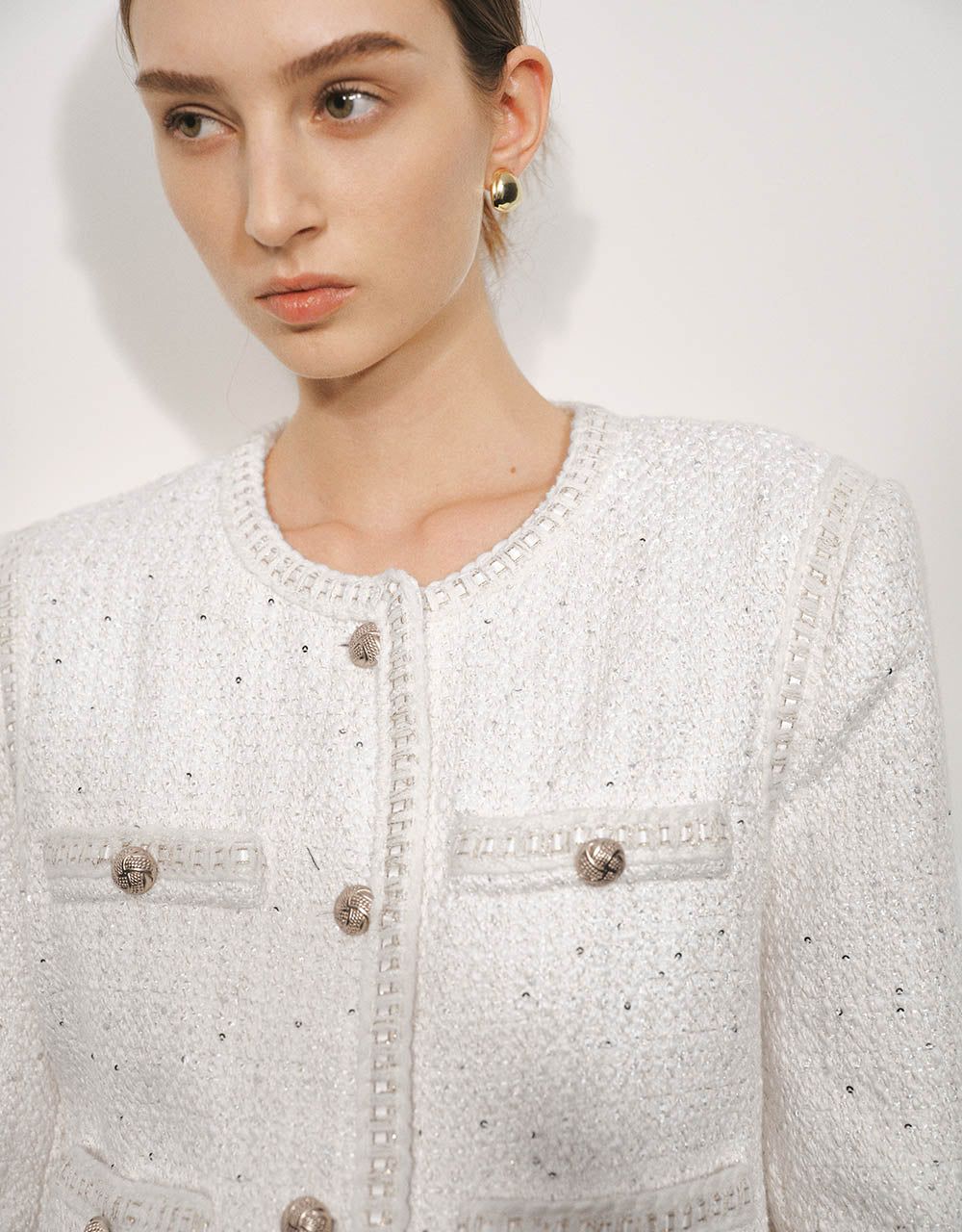 Crew Neck Tweed Jacket sold by Urban Revivo product image thumbnail 5