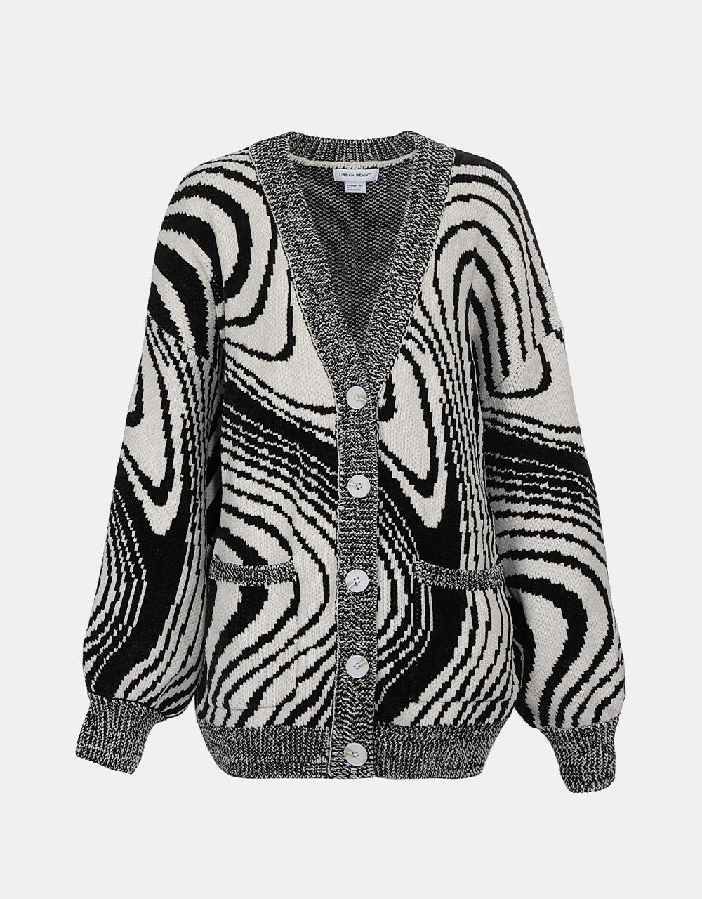 Marble Print Oversized Cardigan sold by Urban Revivo