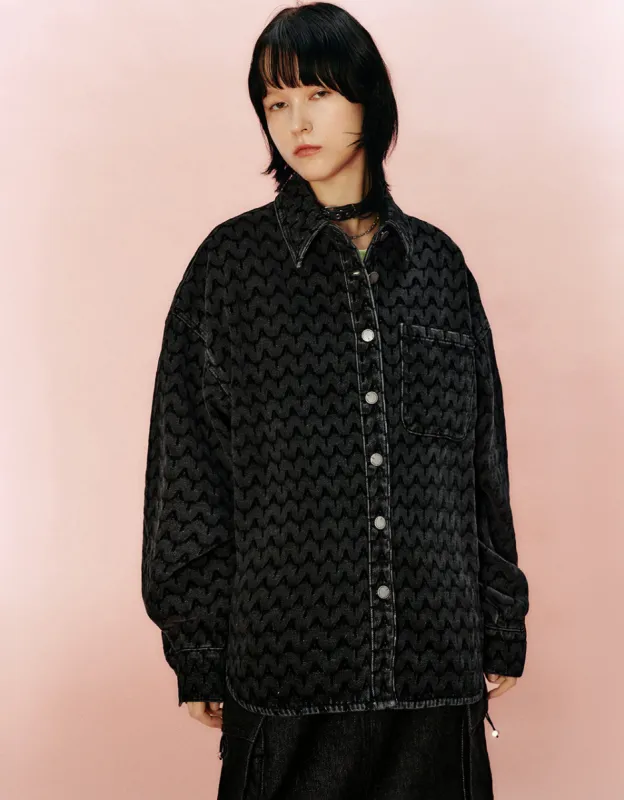 Drop Shoulder Sleeve Denim Shirt sold by Urban Revivo