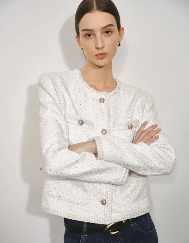 Crew Neck Tweed Jacket sold by Urban Revivo