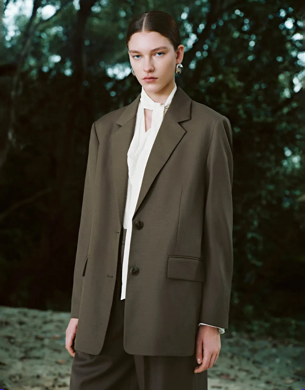 Notch Lapel Straight Blazer sold by Urban Revivo