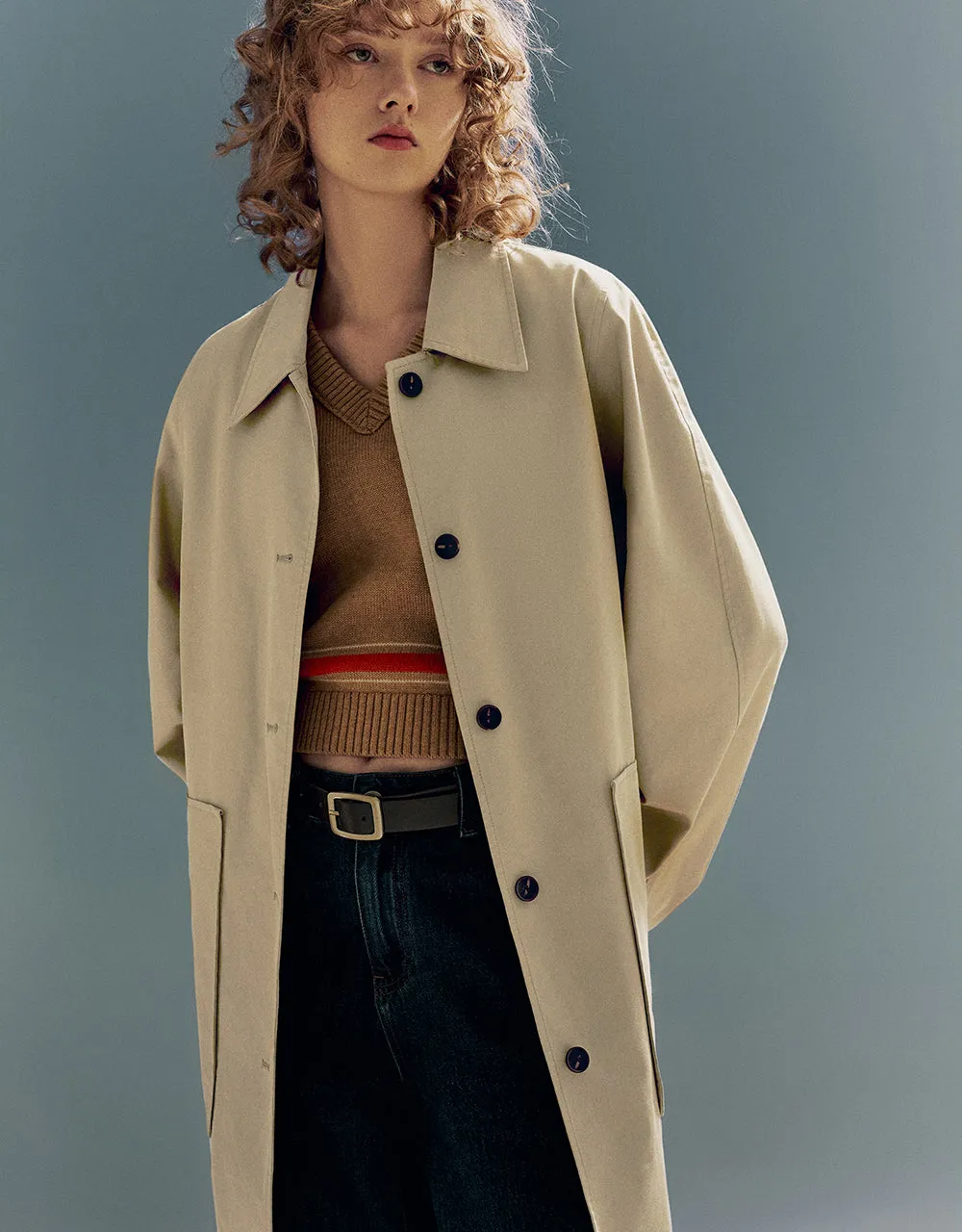 Button Up Straight Coat sold by Urban Revivo product image thumbnail 3