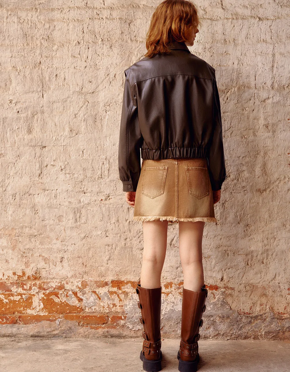 Vegan Leather Straight Jacket sold by Urban Revivo product image thumbnail 4