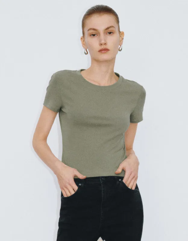 Crew Neck Skinny Knitted T-Shirt sold by Urban Revivo
