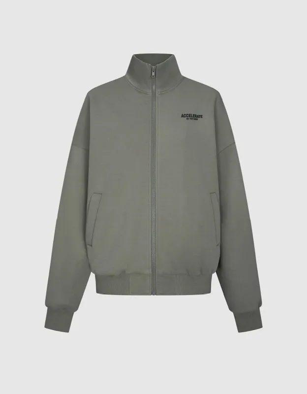 Zipper Front Straight Knitted Jacket sold by Urban Revivo