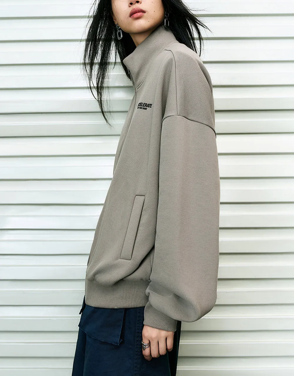 Zipper Front Straight Knitted Jacket sold by Urban Revivo product image thumbnail 3