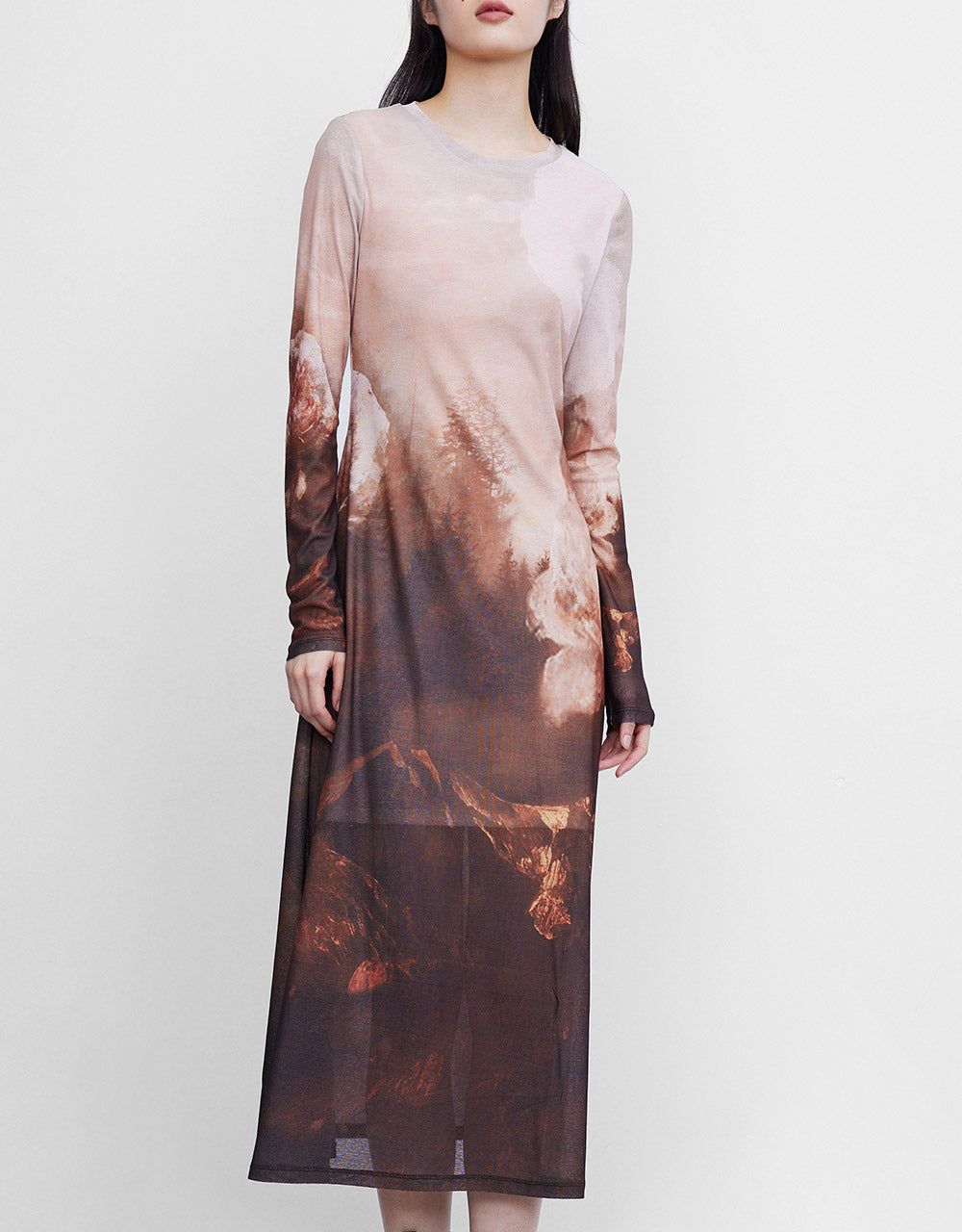 Art Print A-Line Knitted Dress sold by Urban Revivo product image thumbnail 2