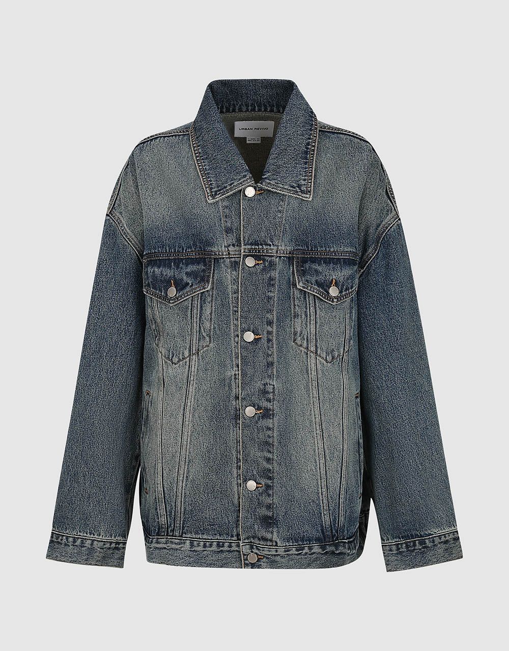Button Up Oversized Denim Jacket sold by Urban Revivo product image thumbnail 2