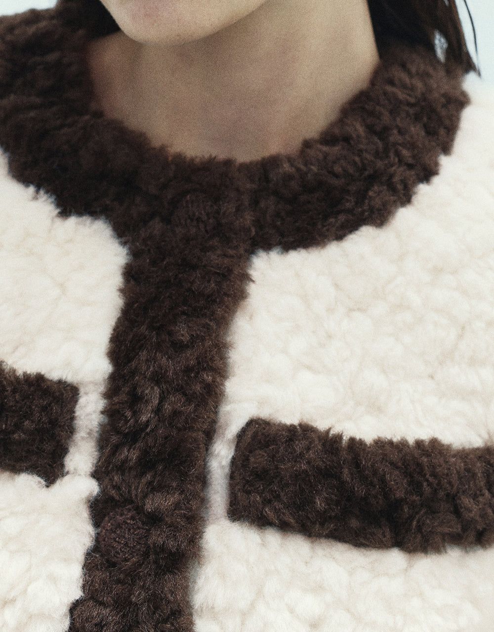 Contrast Color Cropped Teddy Coat sold by Urban Revivo product image thumbnail 3
