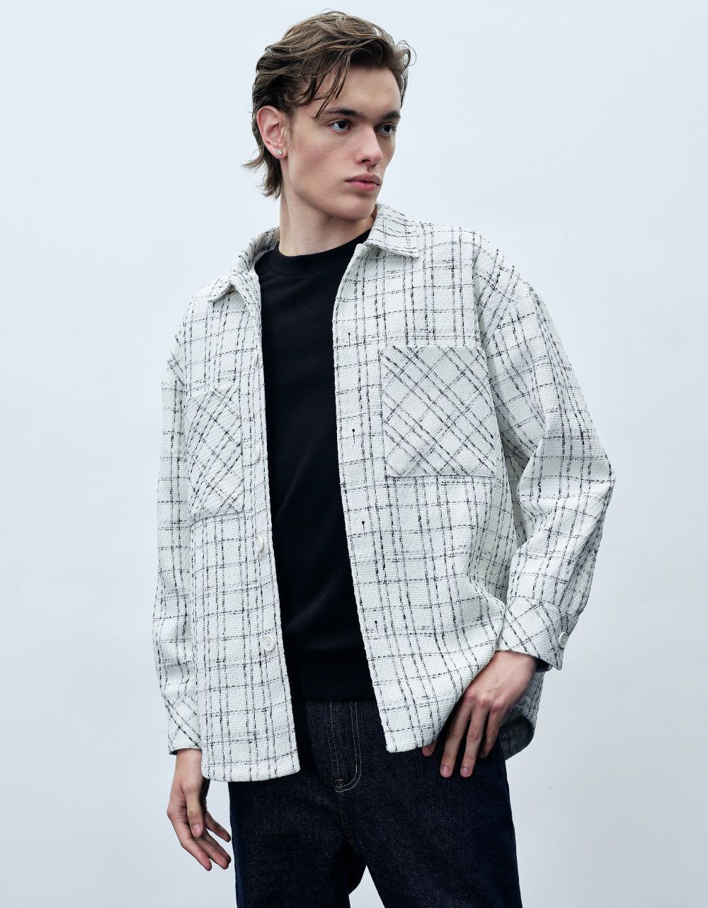 Button Up Plaid Jacket sold by Urban Revivo