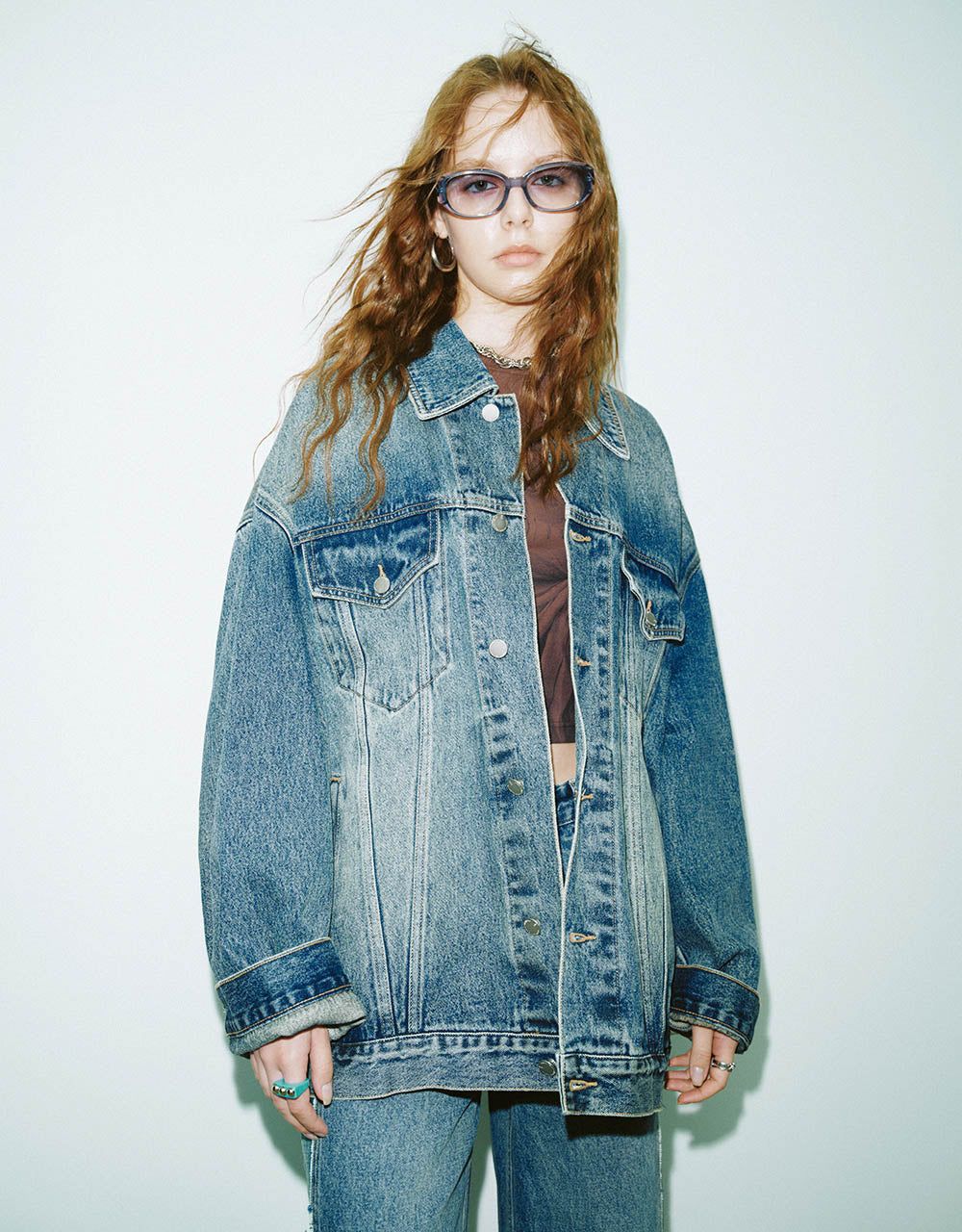 Button Up Oversized Denim Jacket sold by Urban Revivo product image thumbnail 3