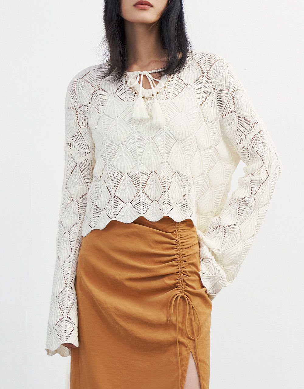 Pointelle Knitted Top sold by Urban Revivo product image thumbnail 2