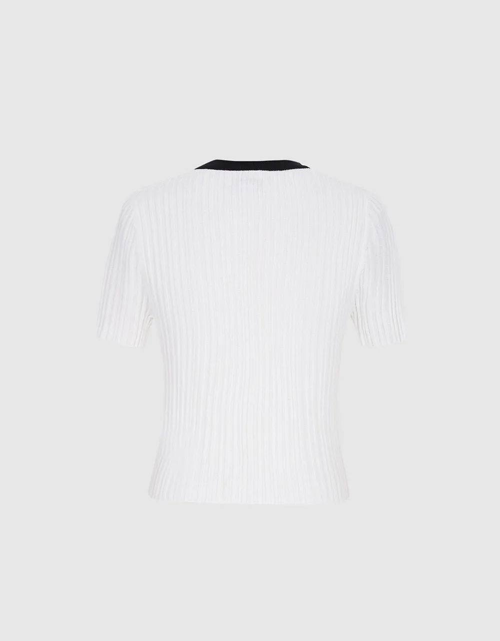 Ribbed Knit Fitted Tee sold by Urban Revivo product image thumbnail 4