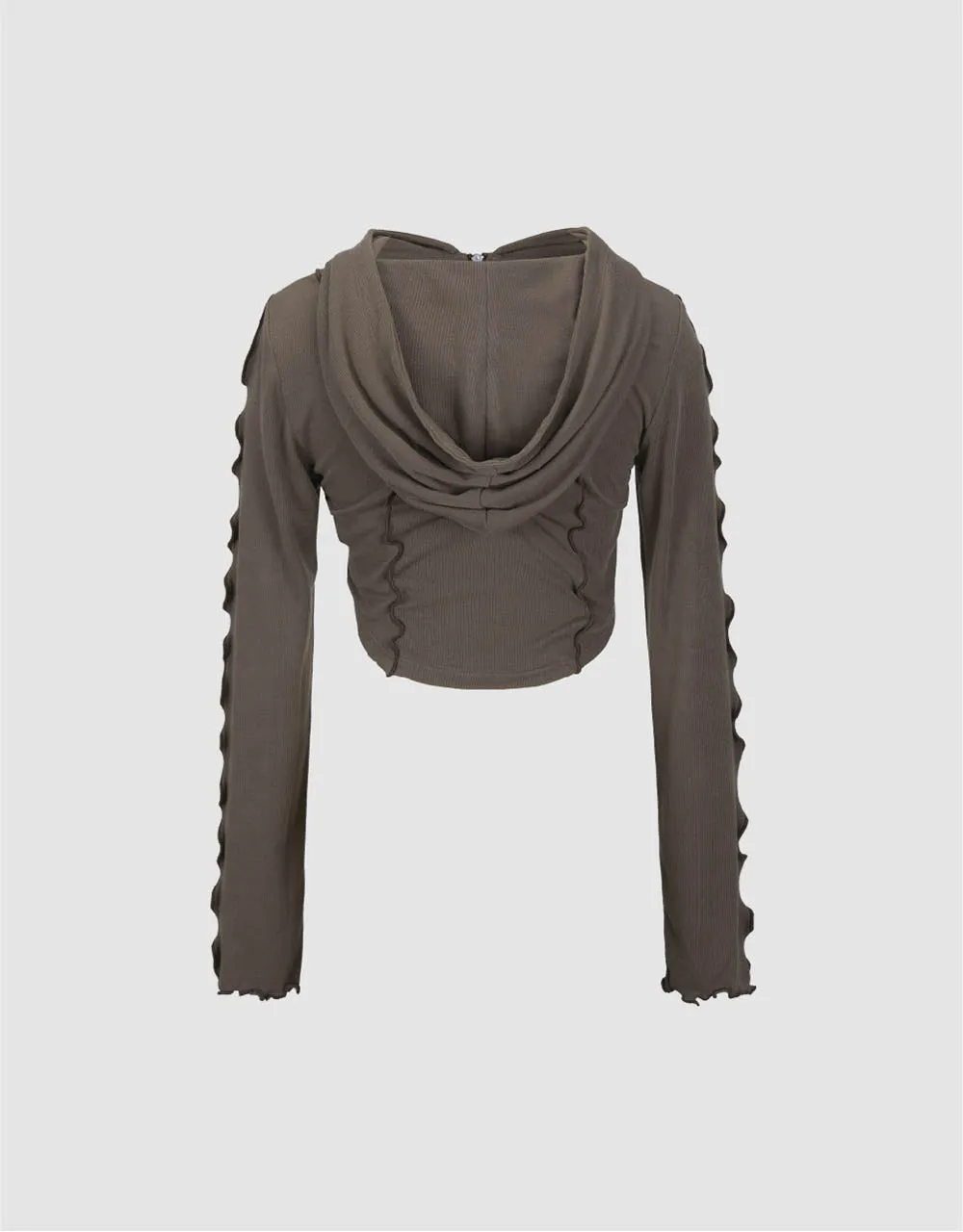 Zipper Front Hooded Knitted Jacket sold by Urban Revivo product image thumbnail 5