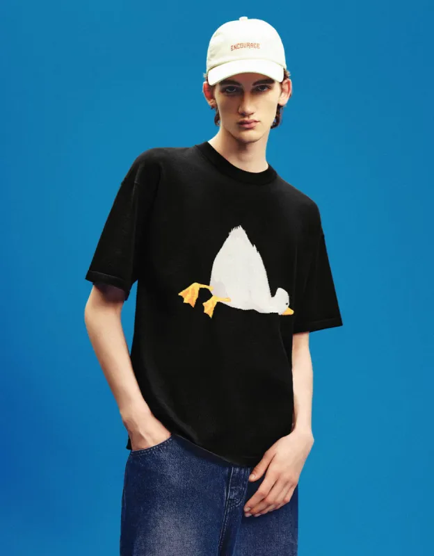 Animal Embossed Crew Neck Straight T-Shirt sold by Urban Revivo